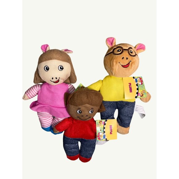 Arthur & Friends Plush Toys Set - Arthur D.W. & Francine - Greenbrier Internatio - Picture 1 of 10